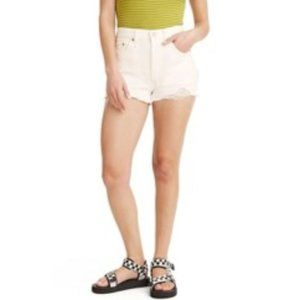 Levi's 501 Hi-Rise Stretch Frayed Button Fly Shorts Whiteboard Various Sizes NWT
